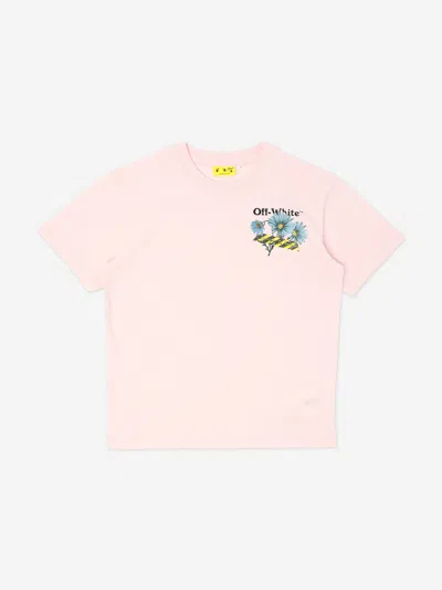 Off-white Babies'  Girls Daisy Tape T-shirt In Pink