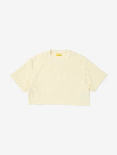 Off-white Babies'  Girls Off Ao Terry Box T-shirt In Yellow