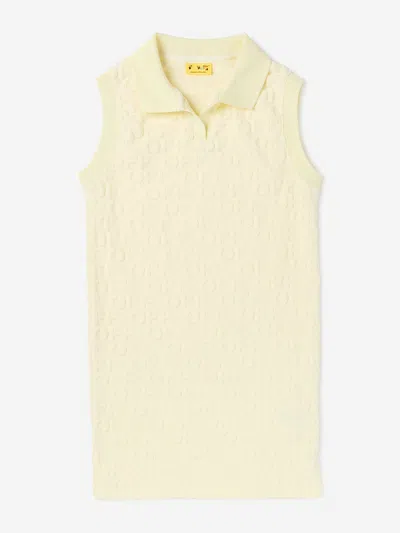 Off-white Babies'  Girls Off Ao Tery Polo Dress In Yellow