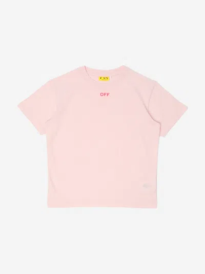 Off-white Babies'  Girls Off Diag T-shirt In Pink