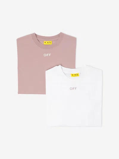 Off-white Babies'  Girls Off Stamp 2 Pack T-shirt Set In Multi