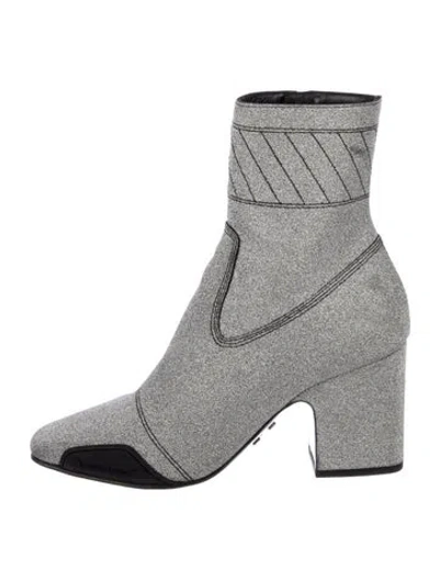 Pre-owned Off-white Glitter Sock Boots