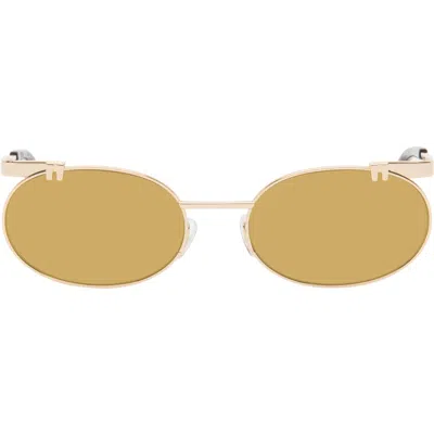 Off-white Gold Ow2030 Sunglasses In Transparent