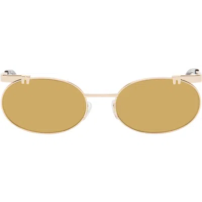 Off-white Gold Ow2030 Sunglasses In Brown