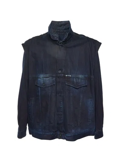Pre-owned Off-white Gradient Arrows Denim Jacket In Blue