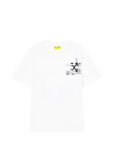 Off-white Kids' 그래피티 티셔츠 In White