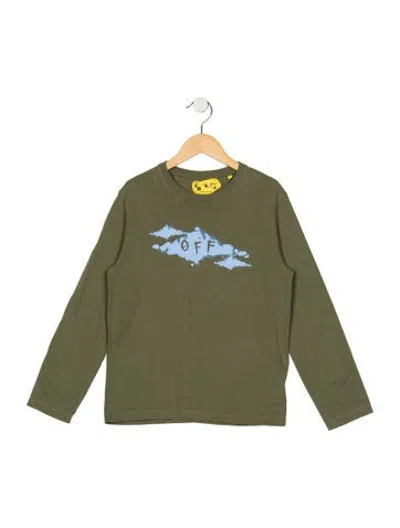 Pre-owned Off-white Kids' Graphic Long Sleeve T-shirt In Green