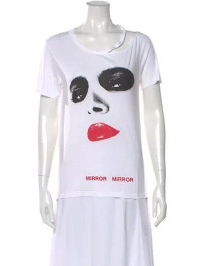 Pre-owned Off-white Graphic Print Asymmetrical T-shirt In White