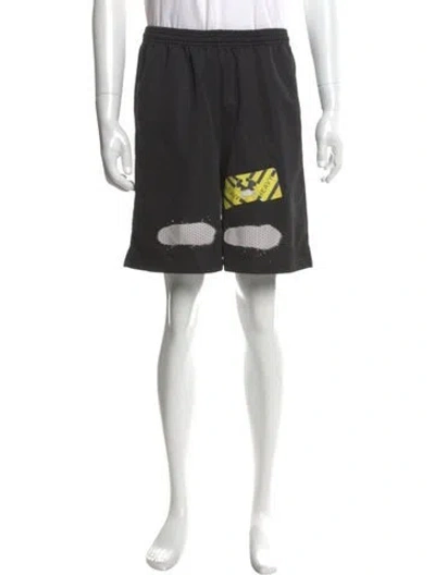 Pre-owned Off-white Graphic Print Athletic Shorts In Black