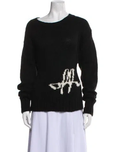 Pre-owned Off-white Graphic Print Bateau Neckline Sweater In Black