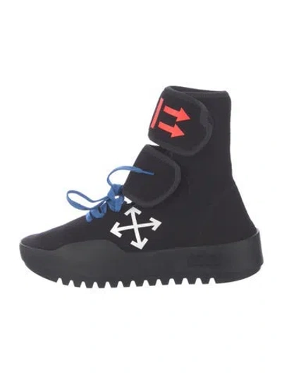Pre-owned Off-white Graphic Print Boots In Black