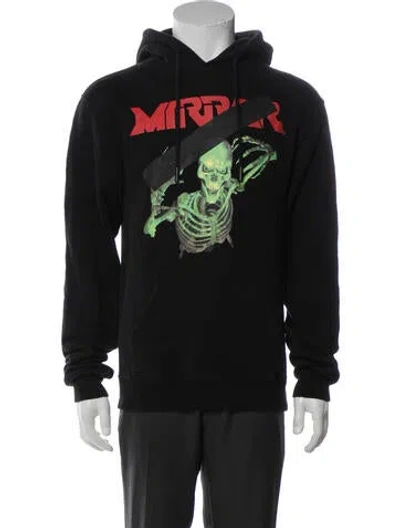 Pre-owned Off-white Graphic Print Crew Neck Hoodie In Black