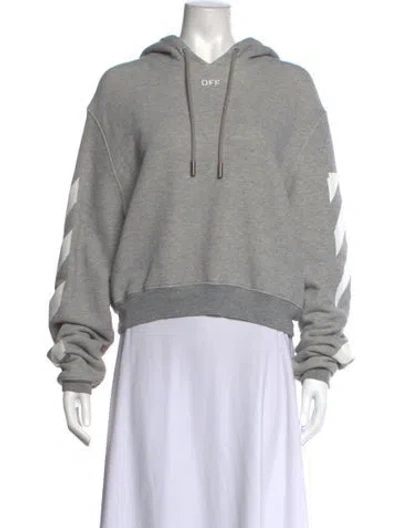 Pre-owned Off-white Graphic Print Crew Neck Hoodie In Grey