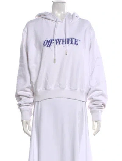 Pre-owned Off-white Graphic Print Crew Neck Hoodie In White