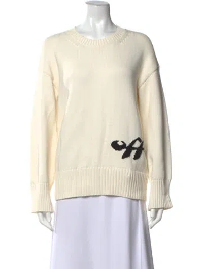 Pre-owned Off-white Graphic Print Crew Neck Sweater In Neutrals