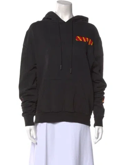 Pre-owned Off-white Graphic Print Crew Neck Sweatshirt In Black