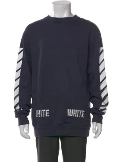 Pre-owned Off-white Graphic Print Crew Neck Sweatshirt In Black