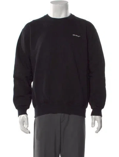 Pre-owned Off-white Graphic Print Crew Neck Sweatshirt In Black