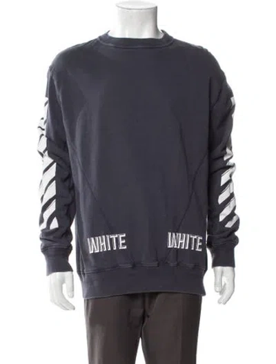 Pre-owned Off-white Graphic Print Crew Neck Sweatshirt In Black
