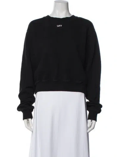 Pre-owned Off-white Graphic Print Crew Neck Sweatshirt In Black
