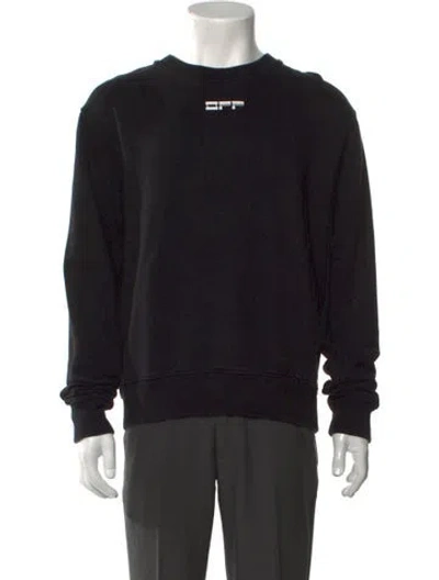 Pre-owned Off-white Graphic Print Crew Neck Sweatshirt In Black