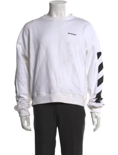 Pre-owned Off-white Graphic Print Crew Neck Sweatshirt In Green