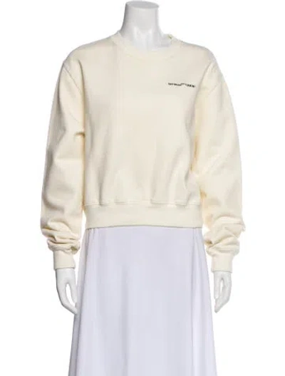 Pre-owned Off-white Graphic Print Crew Neck Sweatshirt In Neutral