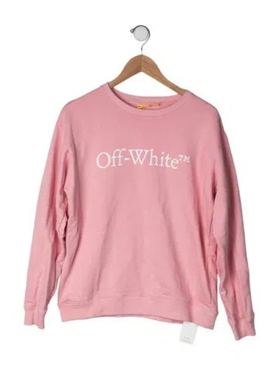 Pre-owned Off-white Kids' Graphic Print Crew Neck Sweatshirt In Pink