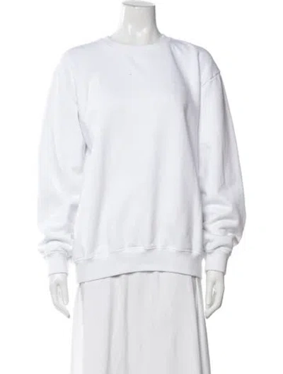 Pre-owned Off-white Graphic Print Crew Neck Sweatshirt In White