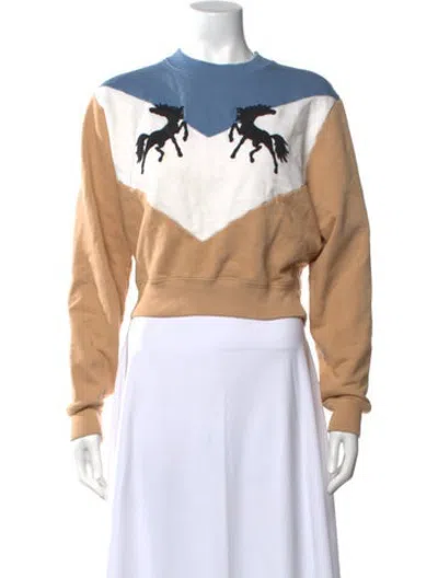 Pre-owned Off-white Graphic Print Crew Neck Sweatshirt In White