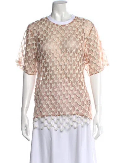 Pre-owned Off-white Graphic Print Crew Neck Top In Neutrals