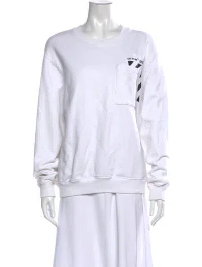 Pre-owned Off-white Graphic Print Crew Neck Top In White