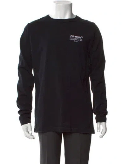 Pre-owned Off-white Graphic Print Crew Neck T-shirt In Black