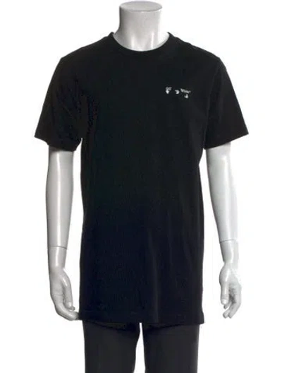 Pre-owned Off-white Graphic Print Crew Neck T-shirt In Black