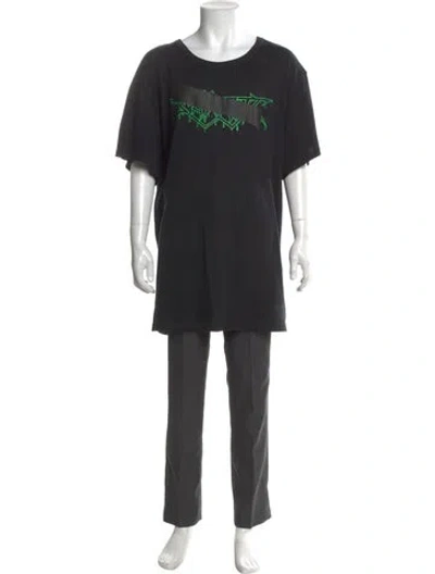 Pre-owned Off-white Graphic Print Crew Neck T-shirt In Black
