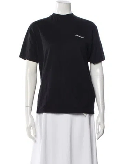 Pre-owned Off-white Graphic Print Crew Neck T-shirt In Black