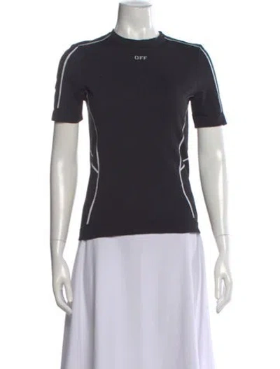 Pre-owned Off-white Graphic Print Crew Neck T-shirt In Black