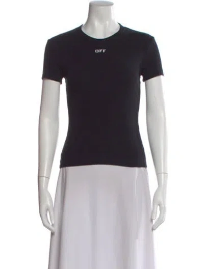 Pre-owned Off-white Graphic Print Crew Neck T-shirt In Black