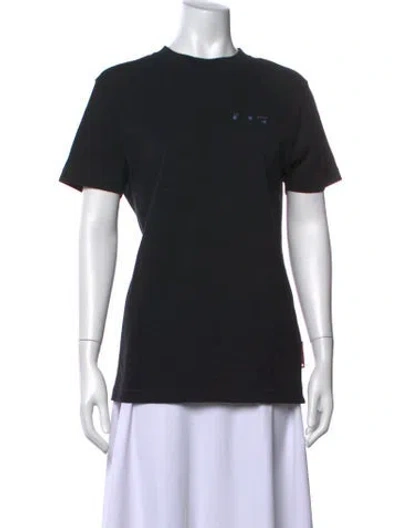 Pre-owned Off-white Graphic Print Crew Neck T-shirt In Black