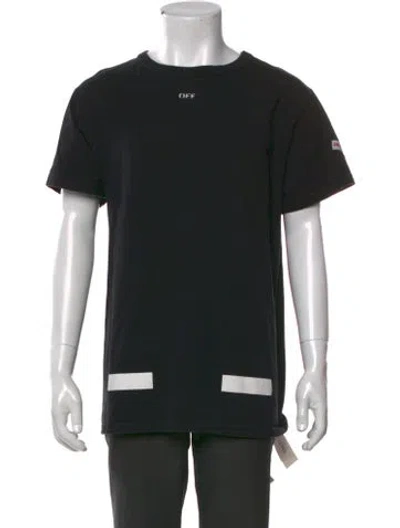 Pre-owned Off-white Graphic Print Crew Neck T-shirt In Black