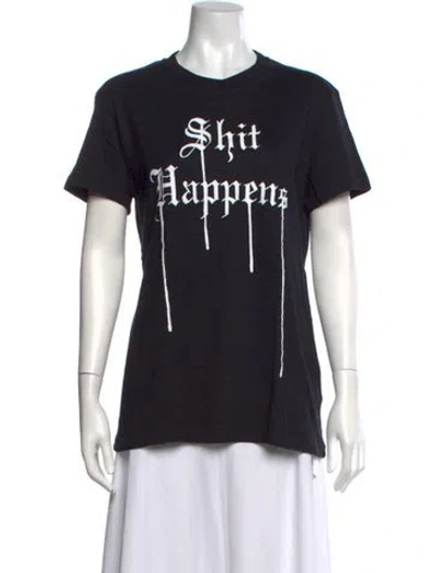 Pre-owned Off-white Graphic Print Crew Neck T-shirt In Black