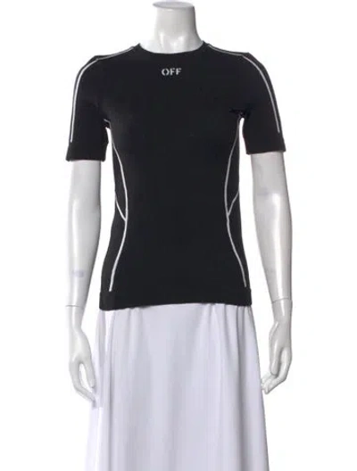 Pre-owned Off-white Graphic Print Crew Neck T-shirt In Black