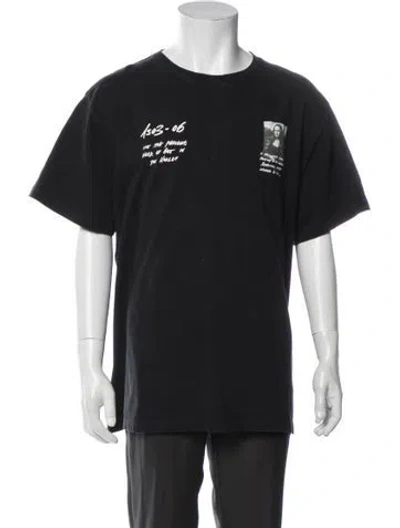 Pre-owned Off-white Graphic Print Crew Neck T-shirt In Black