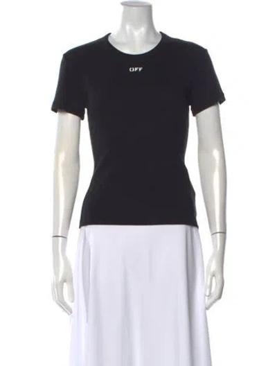 Pre-owned Off-white Graphic Print Crew Neck T-shirt In Black