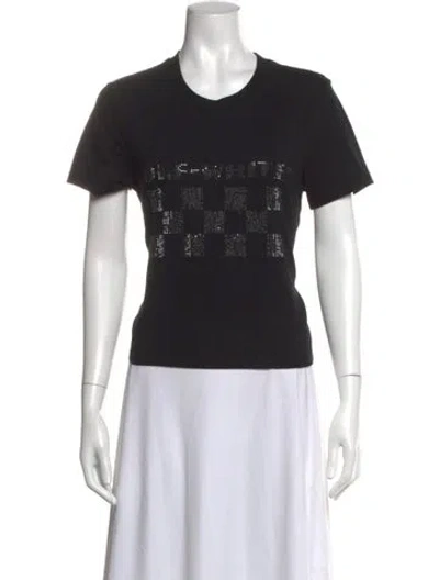 Pre-owned Off-white Graphic Print Crew Neck T-shirt In Black