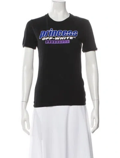 Pre-owned Off-white Graphic Print Crew Neck T-shirt In Blue