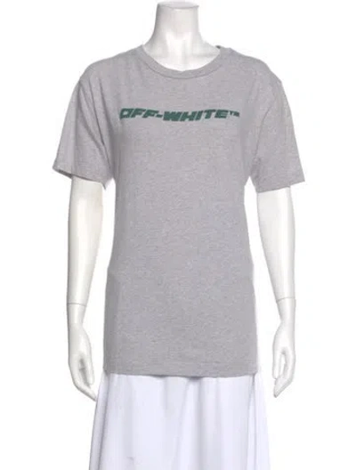 Pre-owned Off-white Graphic Print Crew Neck T-shirt In Gray