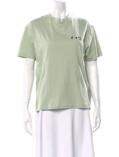 Pre-owned Off-white Graphic Print Crew Neck T-shirt In Green