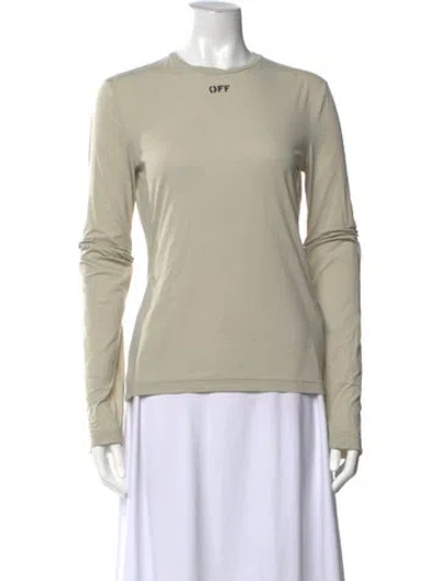 Pre-owned Off-white Graphic Print Crew Neck T-shirt In Neutrals