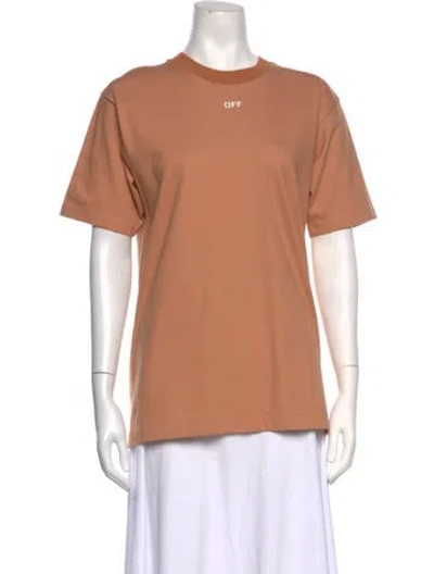 Pre-owned Off-white Graphic Print Crew Neck T-shirt In Pink